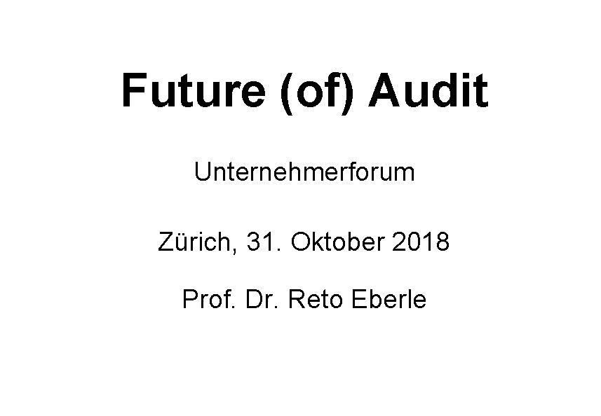 Future (of) Audit